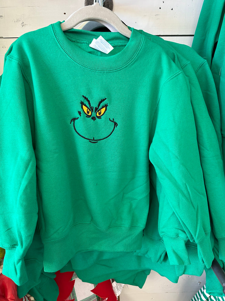 Youth Grinch Face Sweatshirt
