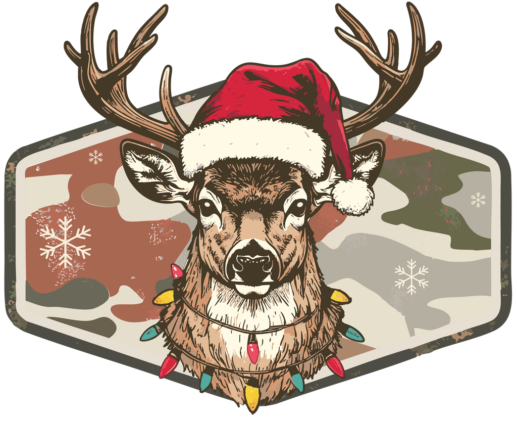 Camo Christmas Red Short Sleeve Tee