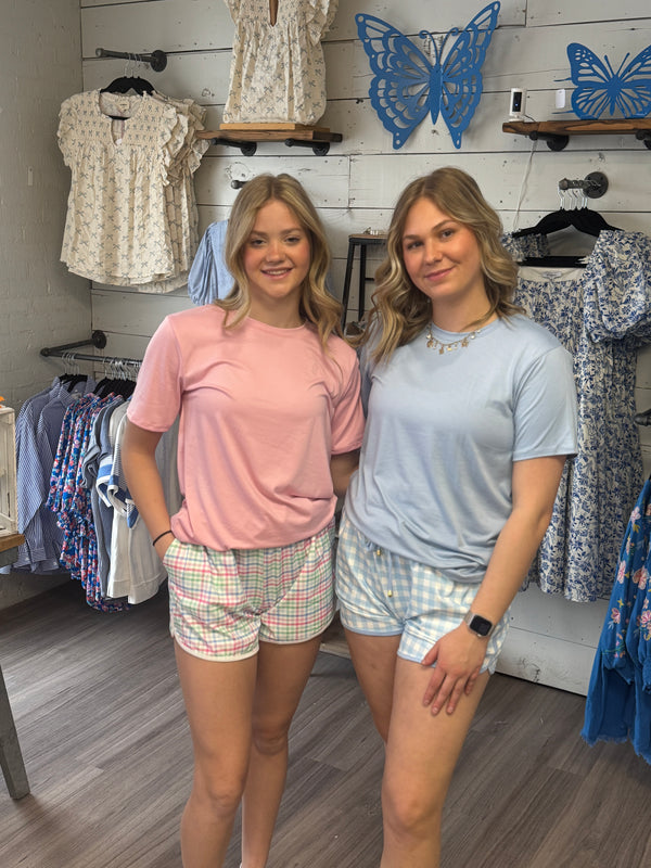 Jess Lea - Springtime Blue Gingham Everyday Shorts