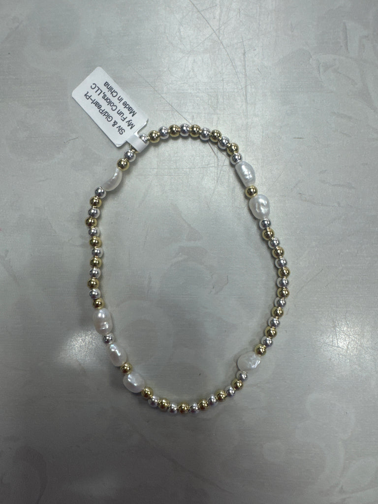 Cube and Round with Pearls Bracelets