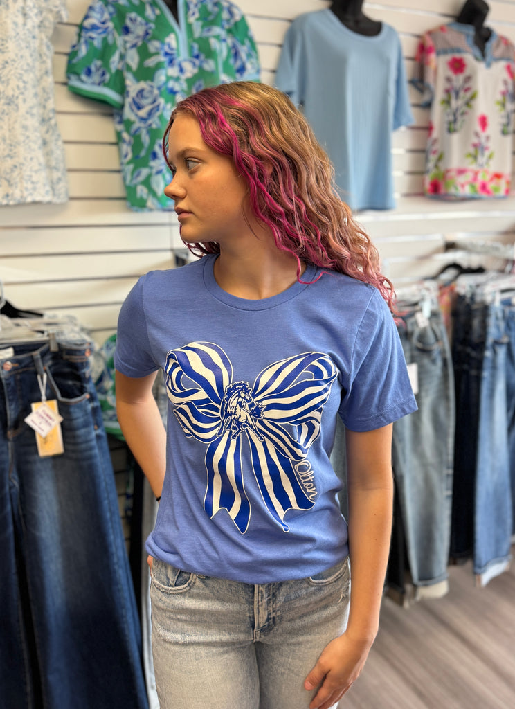 Striped Bow Olton Tee - Adult