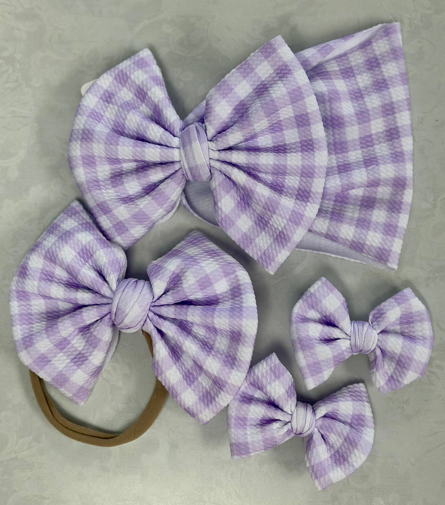 Purple Gingham Bow Collection