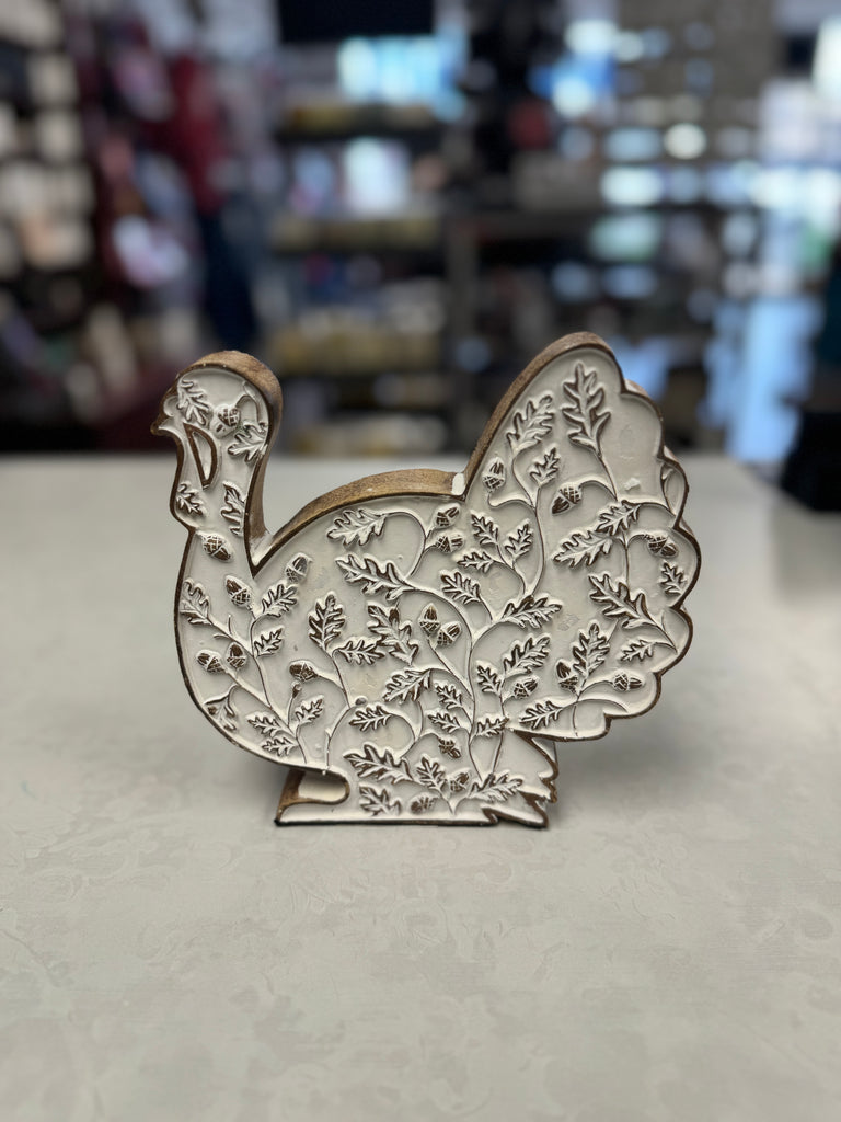 Fall Floral Turkey Shelf Setter