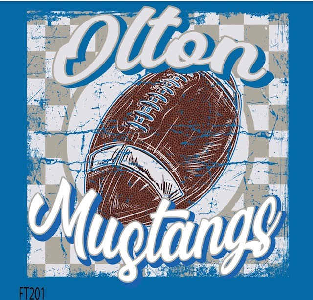 YOUTH Blocked Mustangs Football Tee