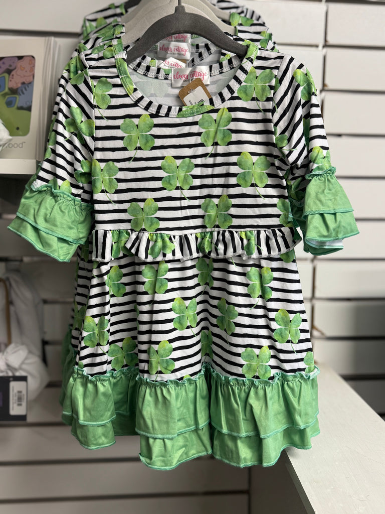 Clover Stripe Girls Dress