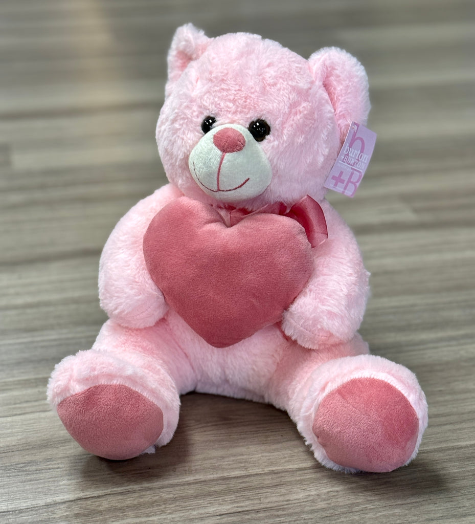 Plush Pink Bear with Pink Heart