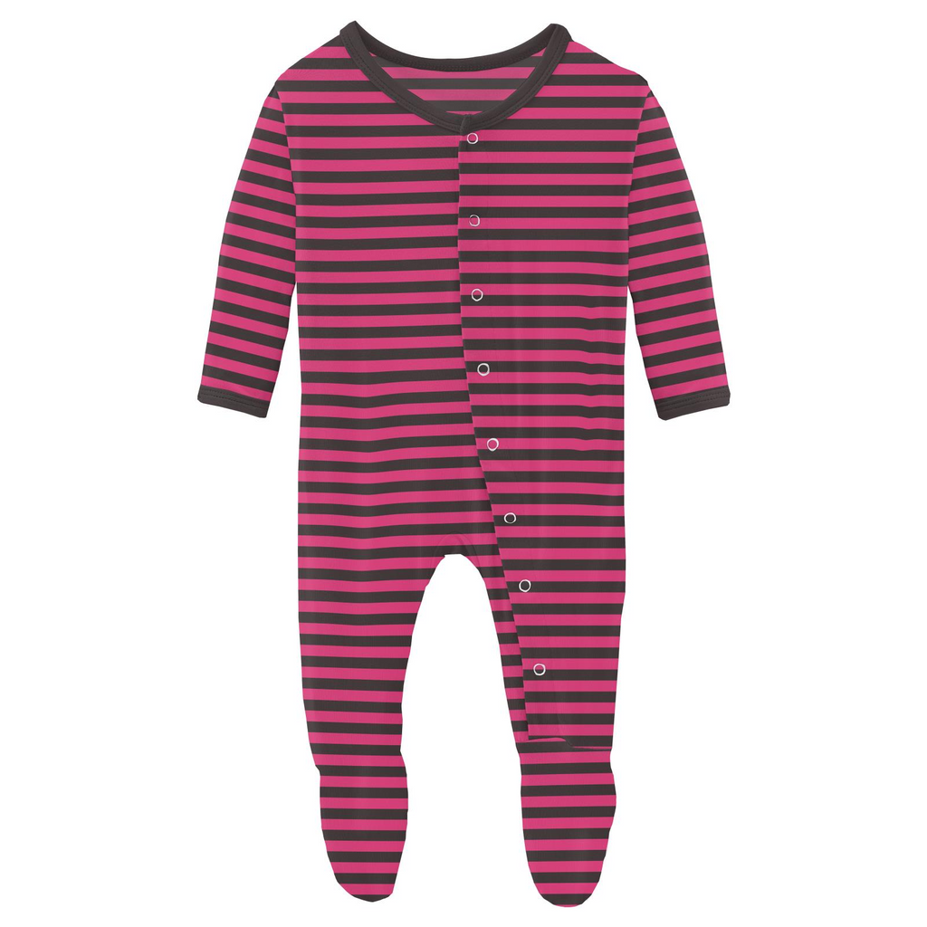 Kickee Pants Footie with Snaps - Awesome Stripe