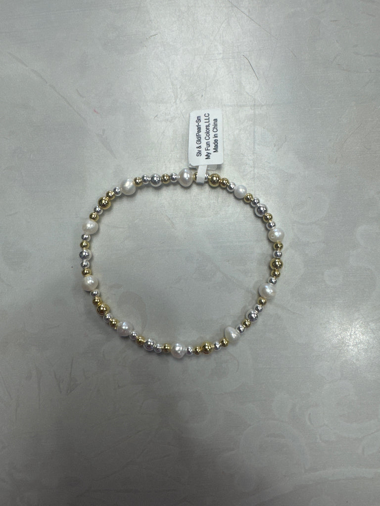 Cube and Round with Pearls Bracelets