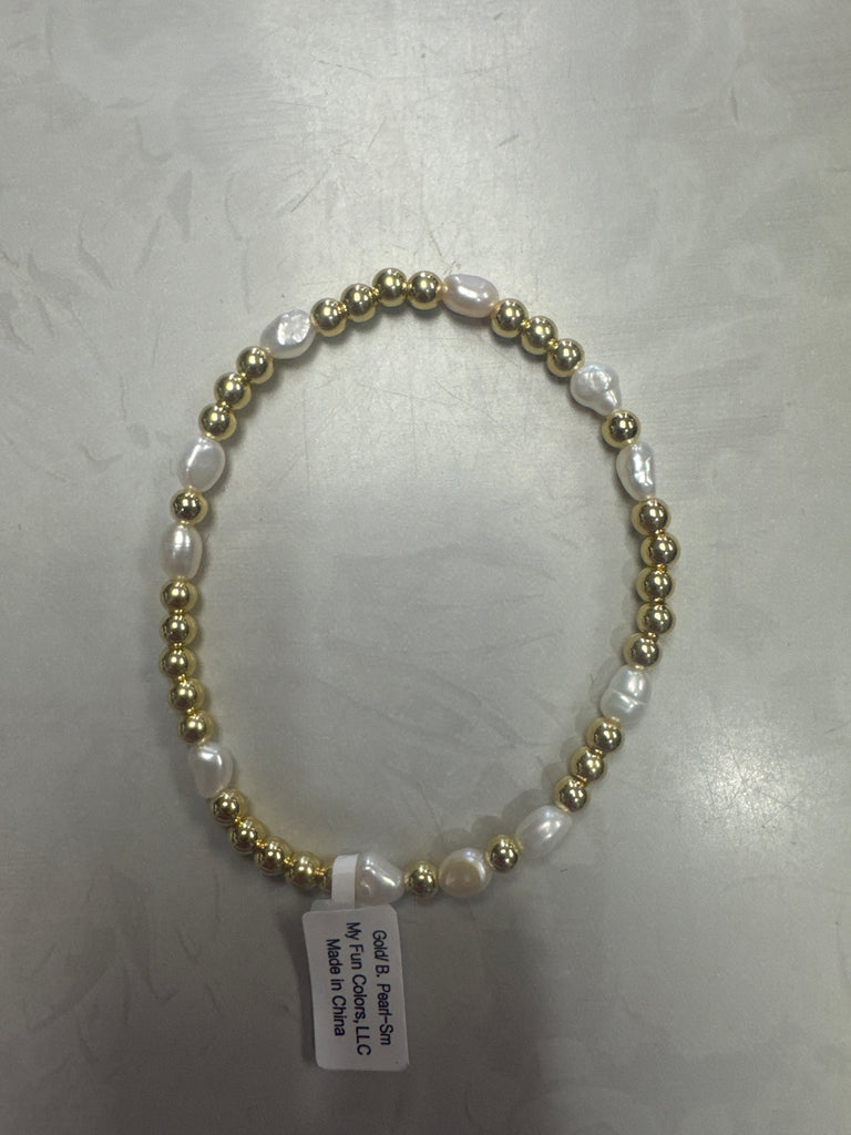 Cube and Round with Pearls Bracelets