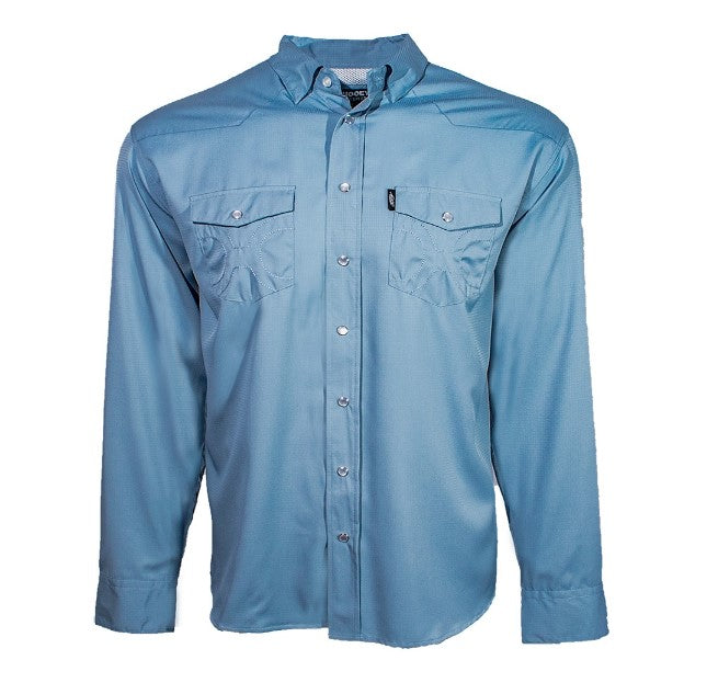 Sol Hooey Ashley Blue Long Sleeve Pearl Snap