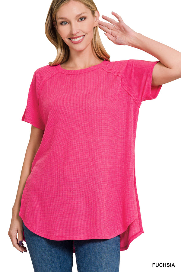 Melange Baby Waffle Short Sleeve Top