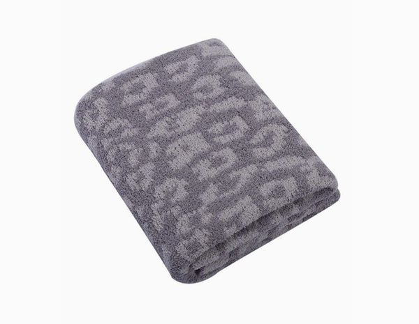 Leopard Knit Plush Blanket - See Color Options
