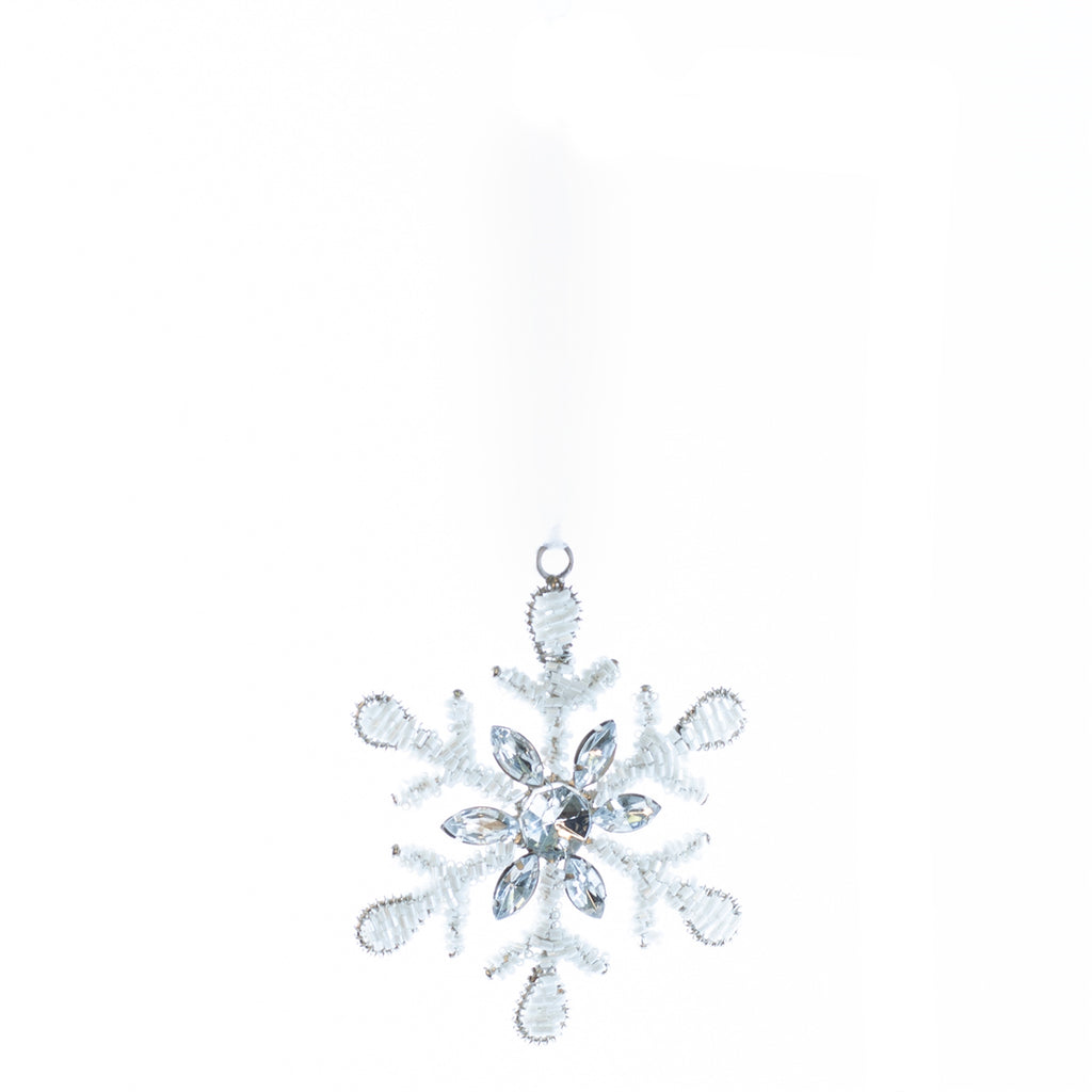 Snowflake Star Glass Ornament