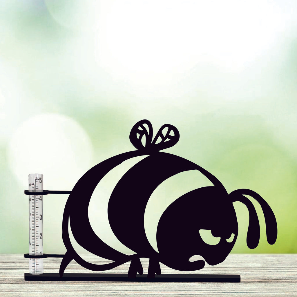 Silly Exhausted Bee Rain Gauge