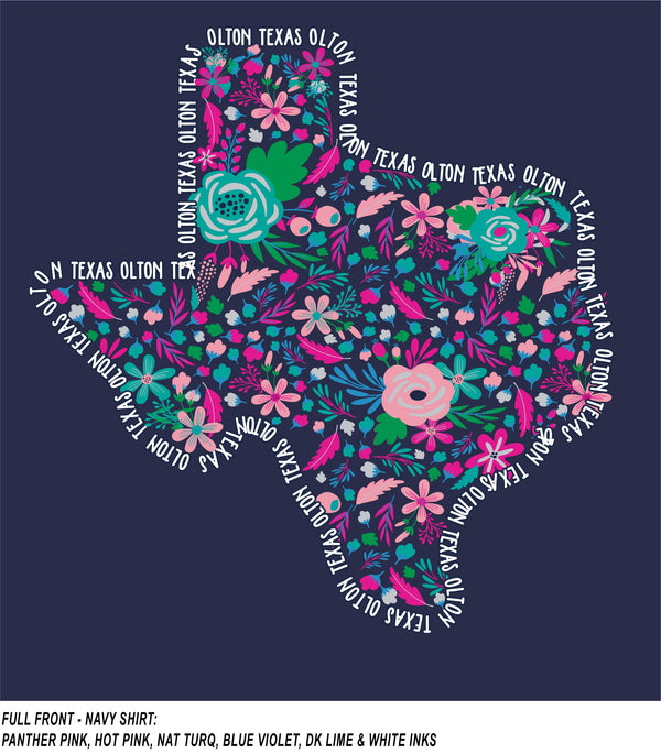 Olton Texas Floral Tee