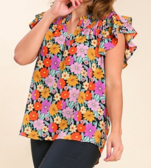 Floral Printed Smocked York Top