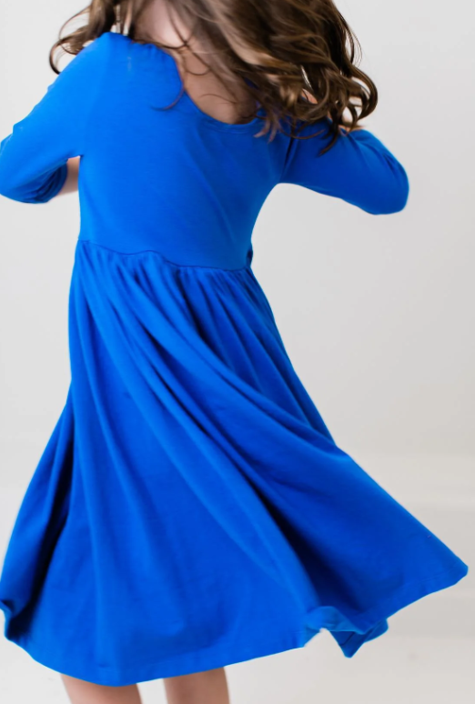 ROYAL BLUE POCKET TWIRL DRESS Steel Grace ROYAL BLUE POCKET TWIRL DRESS Steel Grace