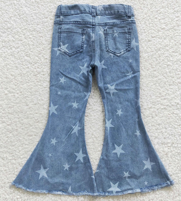 Girls Star Western Denim Bell Jeans