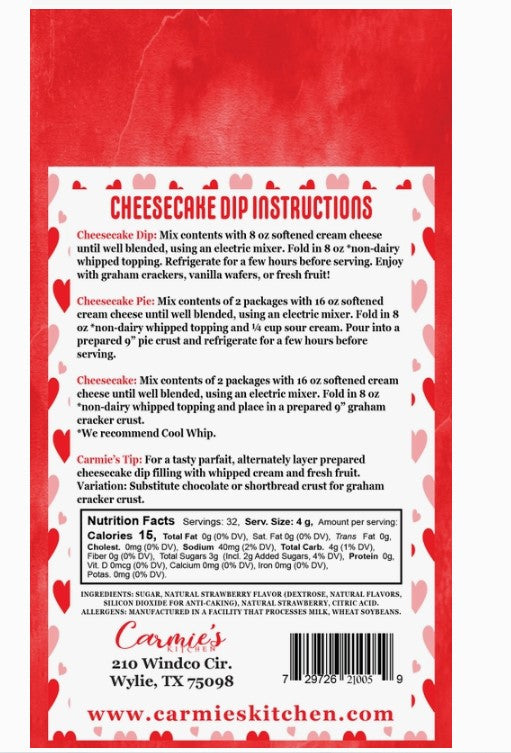 Valentine's Day Strawberries N Cream Cheesecake Dip Gift Box