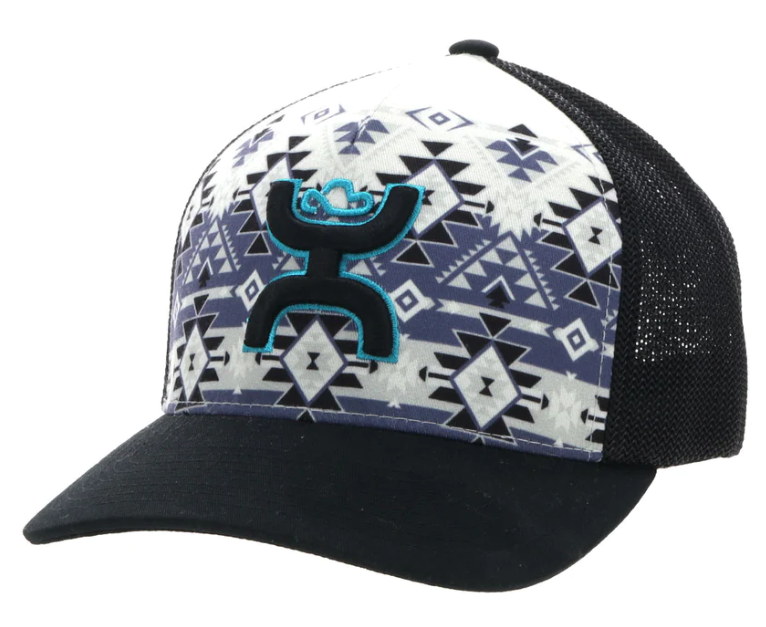 Hooey "COACH" CREAM/BLACK HAT W/ AZTEC