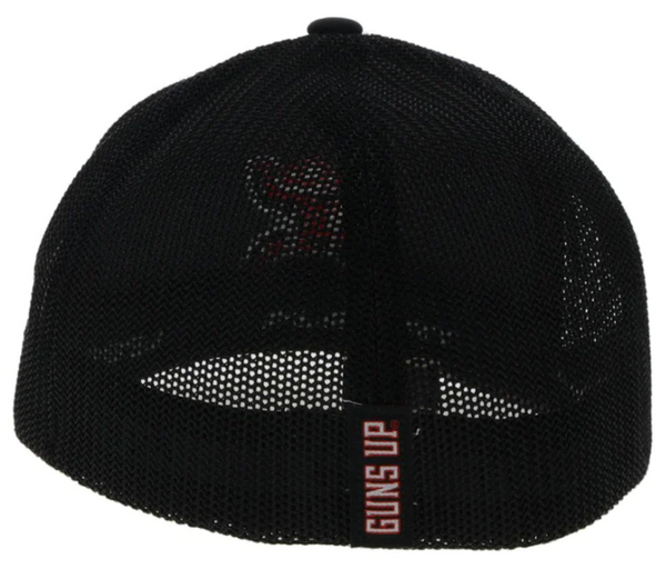 Hooey TEXAS TECH UNIVERSITY FLEXFIT HAT BLACK/WHITE W/ RED & WHITE HOOEY LOGO