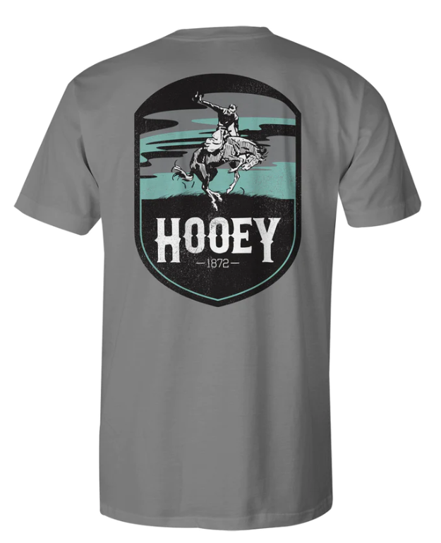 Hooey YOUTH "CHEYENNE" GREY W/TURQUOISE/GREY/WHITE LOGO T-SHIRT