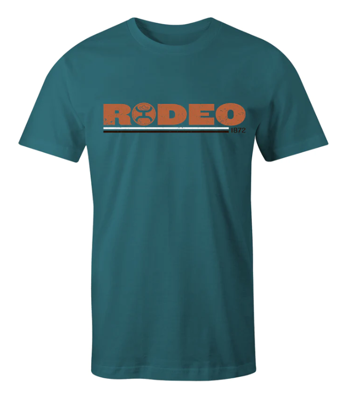 RODEO TEAL HEATHER W/ ORANGE T-SHIRT