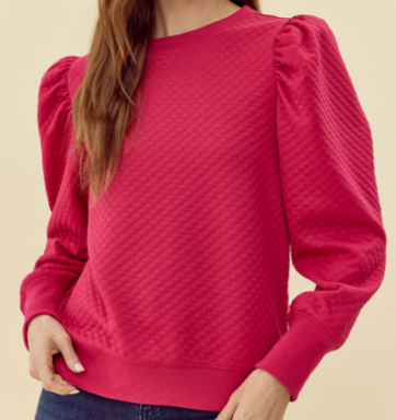 Embossing textured top with U-neck