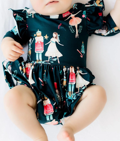 Christmas Ballet Twirl Flutter Bodysuit