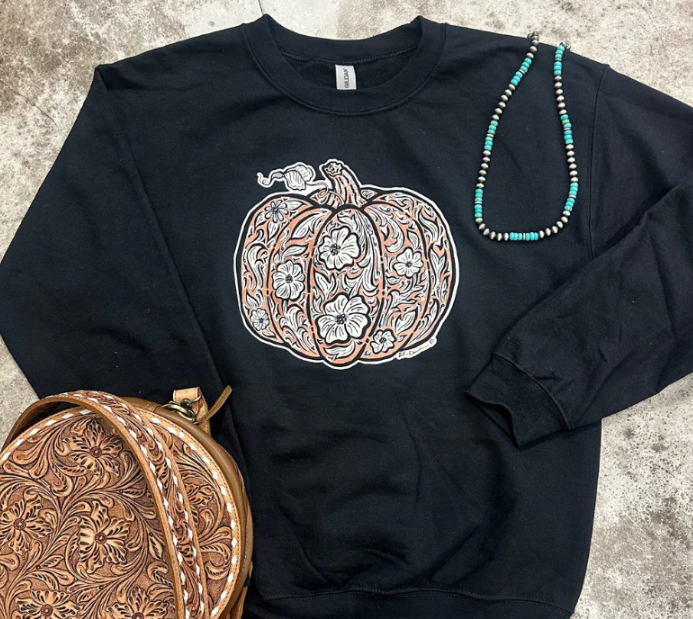 Tooled Pumpkin Pullover
