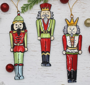 Hand painted Molded Metal Nutcracker Ornament