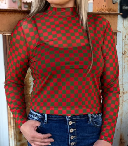 Under The Mistletoe Mesh Top