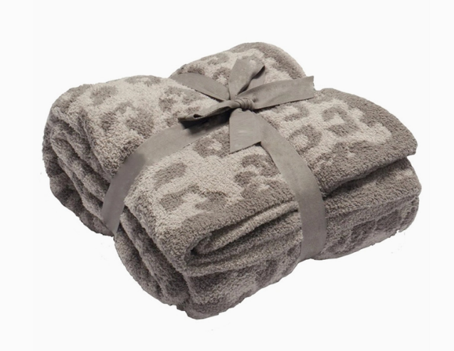 Leopard Knit Plush Blanket - See Color Options