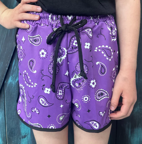 Kids Bandana Babe Purple Shorts