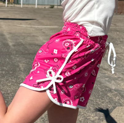 Kids Bandana Babe Hot Pink Shorts
