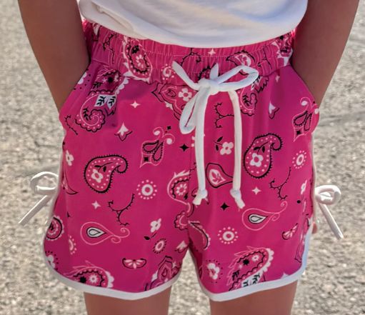 Kids Bandana Babe Hot Pink Shorts