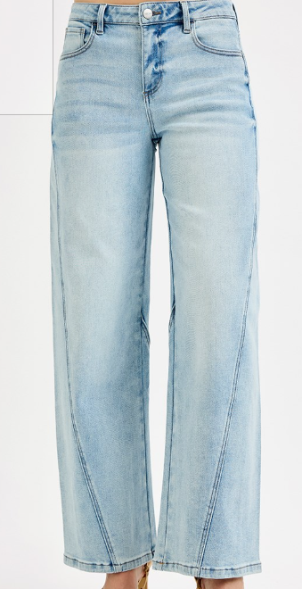 Light MID RISE FIT BARREL JEANS