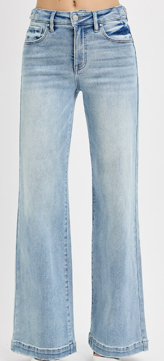 Light Tummy Control High Rise Wide Leg Jeans