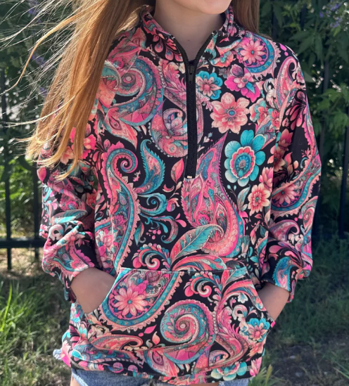 Midnight Bloom Kids Pullover