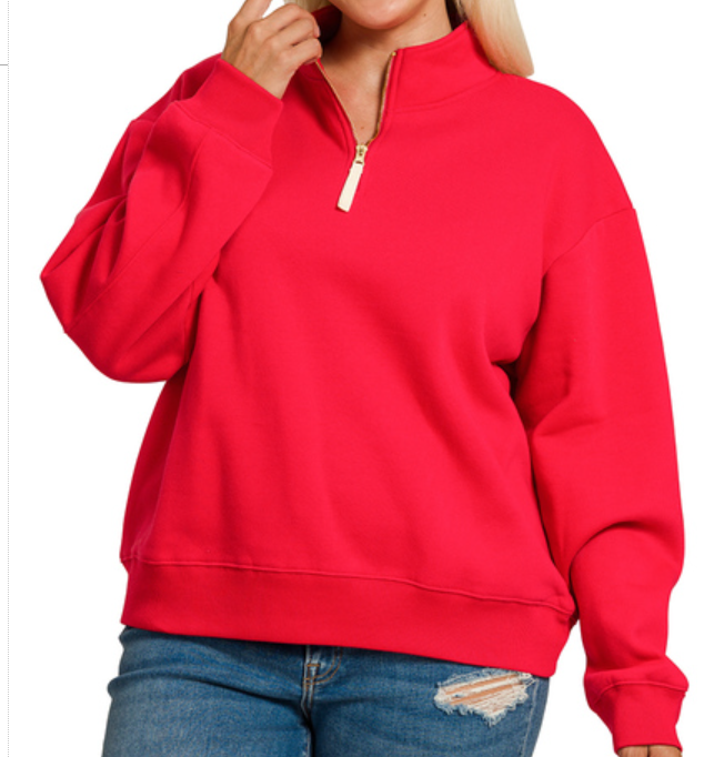 Fleece half zip sweatshirt