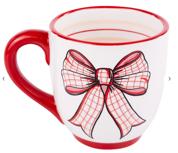 Pink/Red Bow Mug - Steel Grace