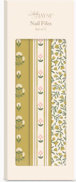 Mustard Cream Stripe Nail File Set