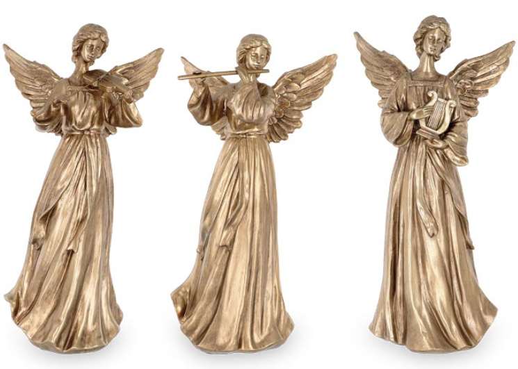 ASSORTED GOLD INSTRUMENT ANGEL FIGURINE