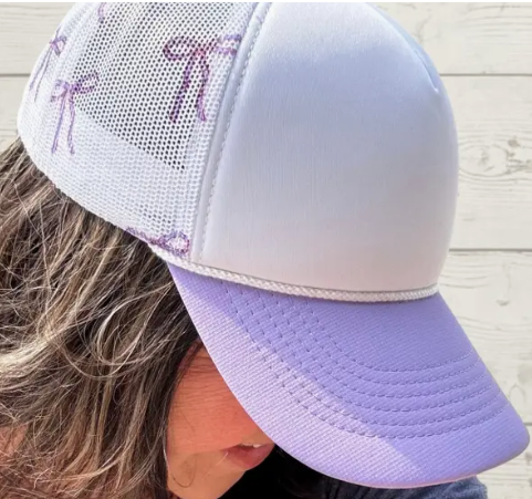 Book Lover Purple Bow Trucker Cap