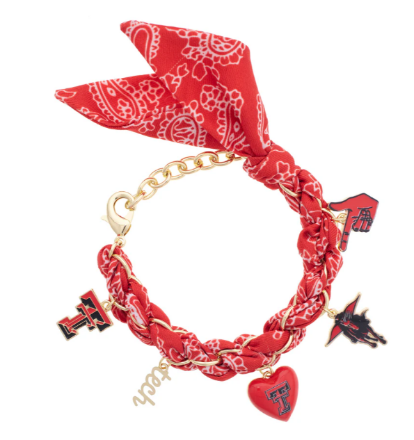 Texas Tech Red Raiders Bandana Charm Bracelet
