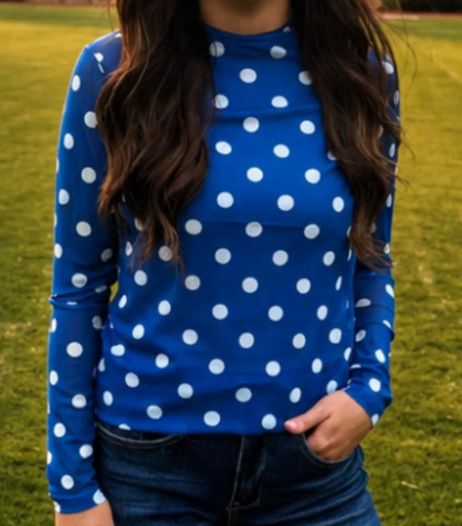 Kickoff Season Blue Mesh Top