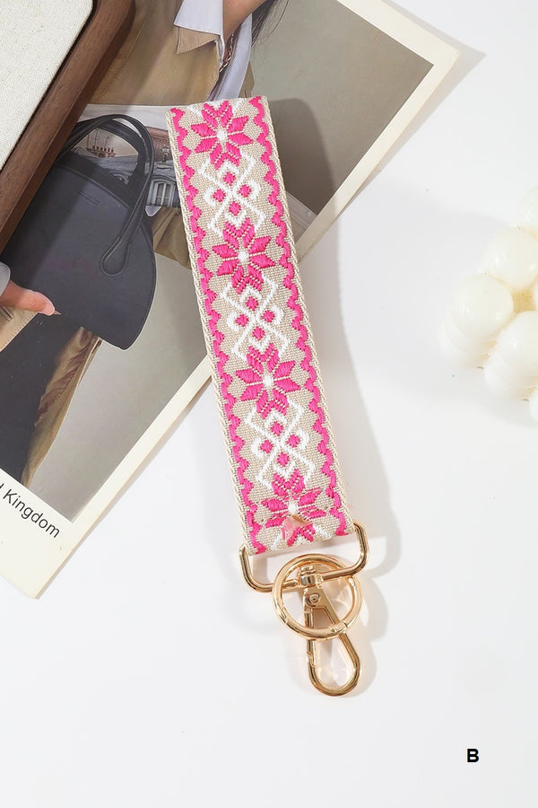 Jacquard Weave Wristlet Keychains