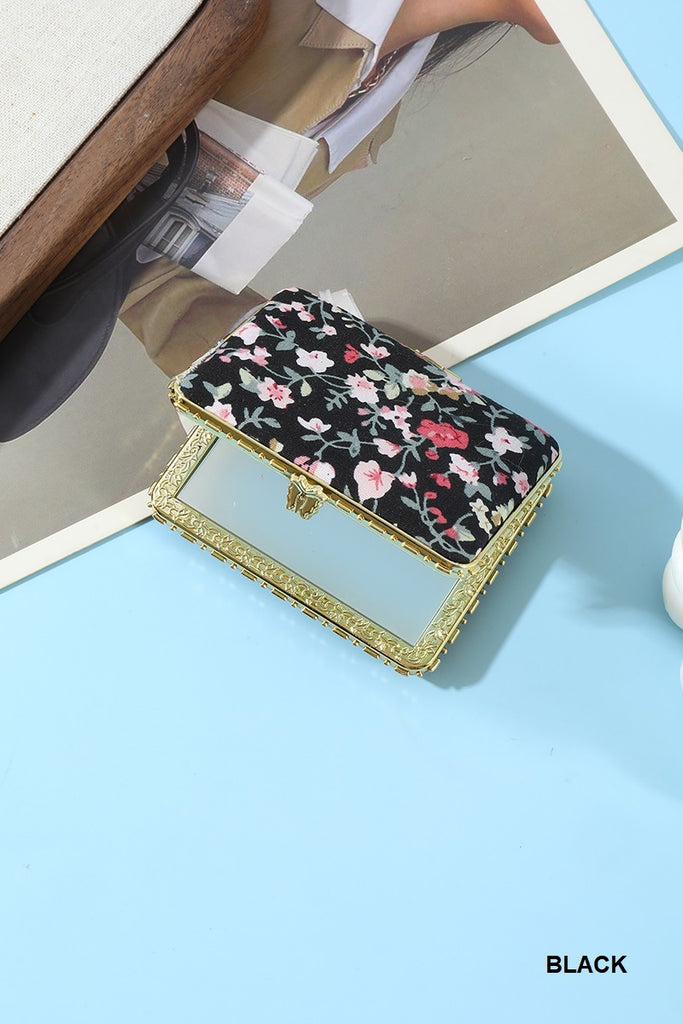 Floral Double Sided Folding Mini Hand Mirror
