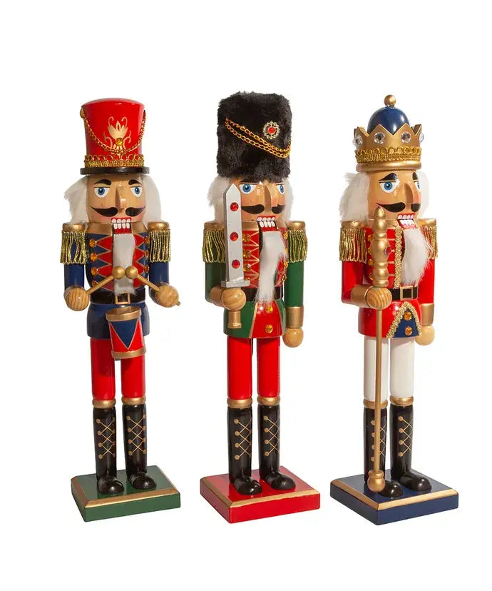 15"R/GR/B KING SOLDIER NUTCRACKER 3/A
