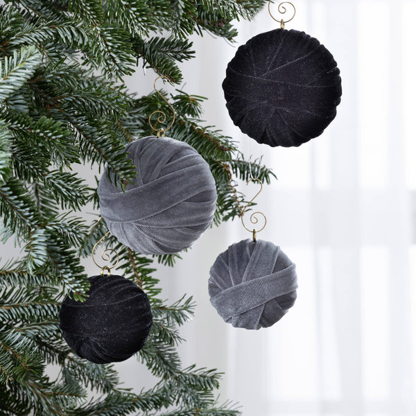Velvet sphere ornaments for trees, gifts, home decor